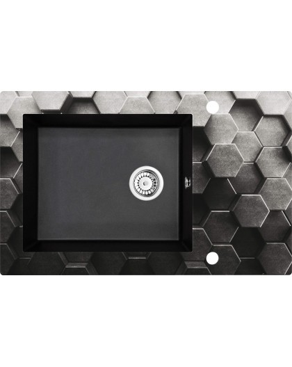 1-bowl glass-granite sink with drainer