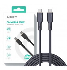 AUKEY CB-SCC101 USB-C Type-C Power Delivery PD 100W 5A 1m Silikon Black