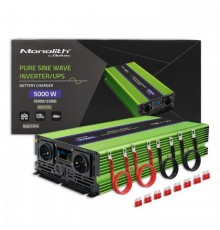 Qoltec Monolith toiteadapter/inverter Auto 5000 W roheline