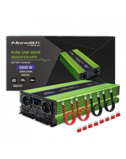 Qoltec Monolith toiteadapter/inverter Auto 5000 W roheline