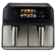 ProfiCook PC-FR 1287 H Double 8 L Stand-alone 2200 W Hot air fryer Black, Stainless steel