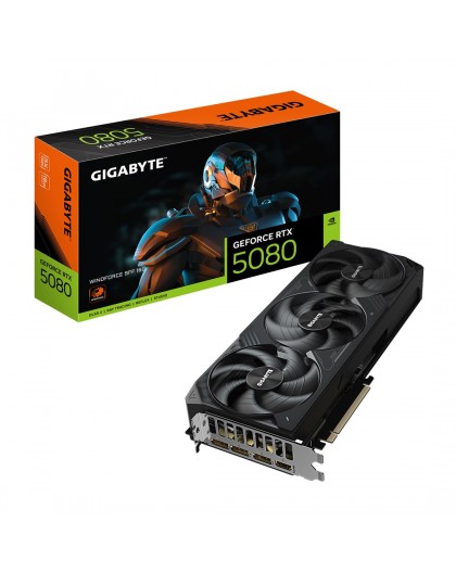 GIGABYTE GeForce RTX 5080 WINDFORCE SFF 16G Видеокарта - 16 ГБ GDDR7, 256 бит, PCI-E 5.0, 2617 МГц тактовая частота, 3 x Display