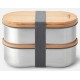 black+blum BAM-BT-L016 food storage container Oval Box 0.5 L Bamboo, Stainless steel 2 pc(s)