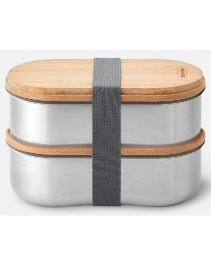 black+blum BAM-BT-L016 food storage container Oval Box 0.5 L Bamboo, Stainless steel 2 pc(s)
