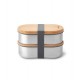 black+blum BAM-BT-L016 food storage container Oval Box 0.5 L Bamboo, Stainless steel 2 pc(s)