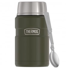 710 ml food thermos with folding spoon and cup THERMOS - army green