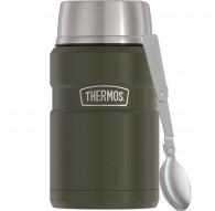 710 ml food thermos with folding spoon and cup THERMOS - army green