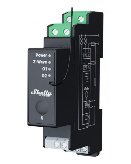 Shelly Qubino Wave Pro 2PM​ electrical relay Black