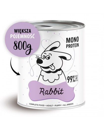 PAKA ZWIERZAKA Pepe Rabbit - wet dog food - 800g