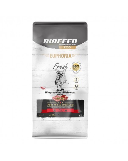 BIOFEED Euphoria Fresh Adult Mini & Small Pork with beef - dry dog food - 8kg