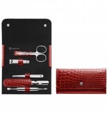 Zwilling Classic Inox Travel Set – Red Leather Case, 5 Pieces - Red