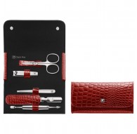 Zwilling Classic Inox Travel Set – Red Leather Case, 5 Pieces - Red