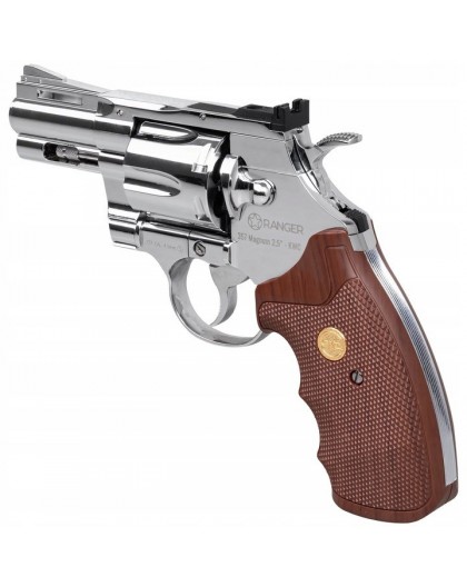 RANGER Python 357 Magnum 2.5" chrome KWC revolver cal. 4.5 BBs 6-shot. FULL METAL CO2 (AAKCMD661BZB)