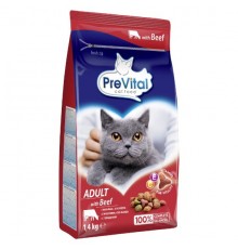 PREVITAL Cat Food Adult with Beef - Dry Cat Food - 1.4 kg