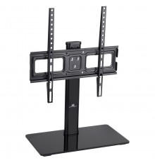 Maclean MC-450 Universal TV Stand for TV Cabinet max. 40kg, max. VESA 400x400 32-65" Tempered Glass Base 3-Level Height Adjustme
