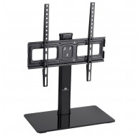 Maclean MC-450 Universal TV Stand for TV Cabinet max. 40kg, max. VESA 400x400 32-65" Tempered Glass Base 3-Level Height Adjustme