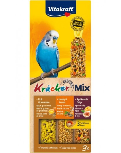 VITAKRAFT Kräcker Mix Egg, apricot, honey - treats for budgerigar - 3 pcs.