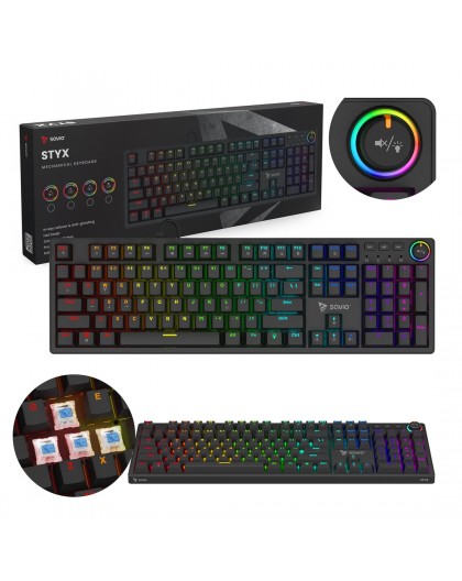 Savio STYX Outemu Blue, Hot Swap, RGB keyboard Gaming