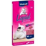 VITAKRAFT Liquid Snack Liver with biotin - a treat for cats - 6x15g