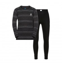 Комплект детского белья Odlo Set long ACTIVE WARM ECO SET, размер 104 см, черный и серый.