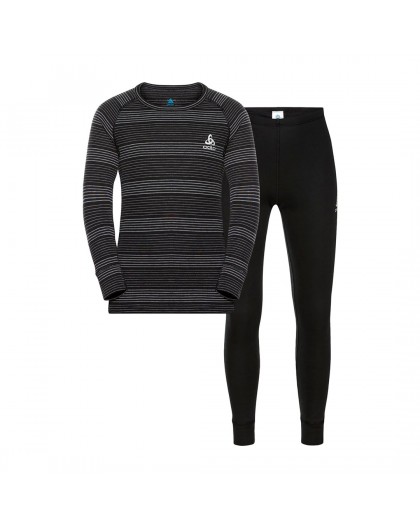 Комплект детского белья Odlo Set long ACTIVE WARM ECO SET, размер 104 см, черный и серый.