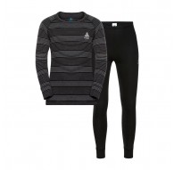 Комплект детского белья Odlo Set long ACTIVE WARM ECO SET, размер 104 см, черный и серый.