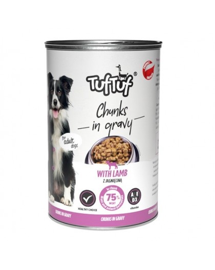 TUF TUF Meaty chunks with lamb - wet dog food - 1250g