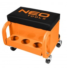 Workshop stool on wheels with tool drawers