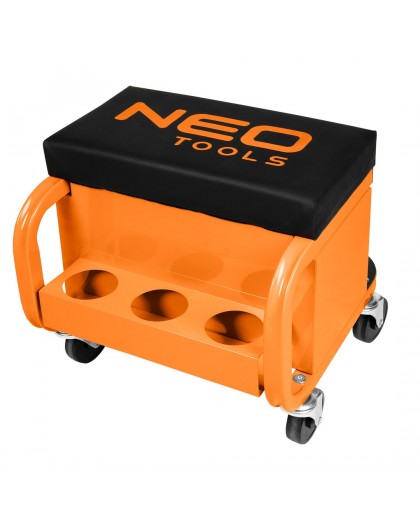 Workshop stool on wheels with tool drawers