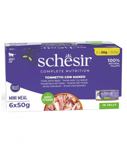 SCHESIR in jelly Tuna with beef - wet cat food - 6 x 50 g