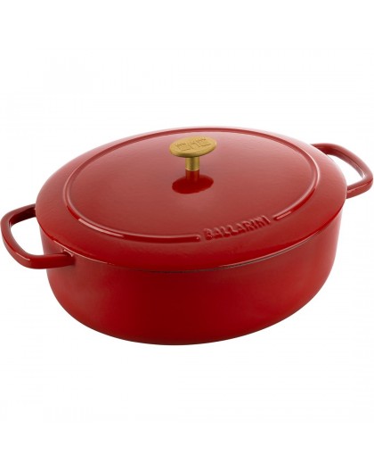 Ballarini Bellamonte Oval Cast Iron Pot - Red, 5.5 ltr