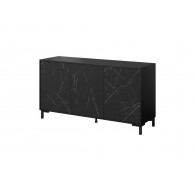 MARMO 3D chest of drawers 150x45x80.5 cm matte black/marble black