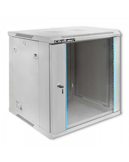 Qoltec 19" RACK cabinet | 12U | 600 x 635 x 450 | Grey | Hanging