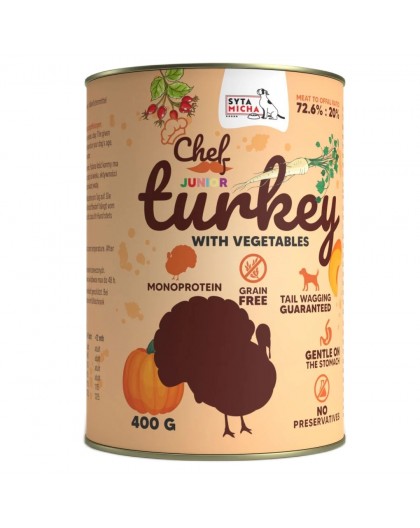 SYTA MICHA Chef Turkey with vegetables Junior - wet dog food - 400g