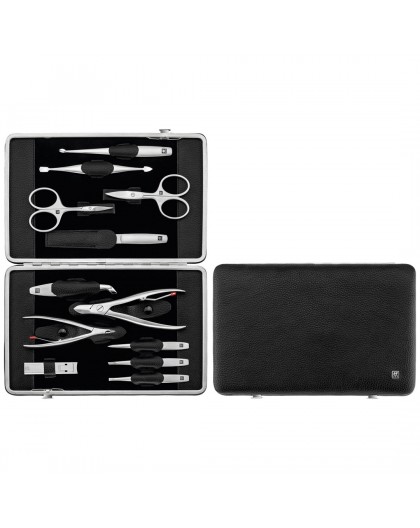 ZWILLING TWINOX Zestaw do manicure – czarne skórzane etui, 12 elementów