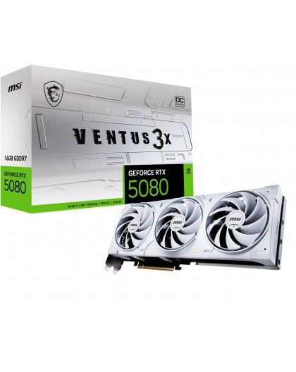 MSI VENTUS GEFORCE RTX 5080 16G 3X OC WHITE graphics card NVIDIA 16 GB GDDR7