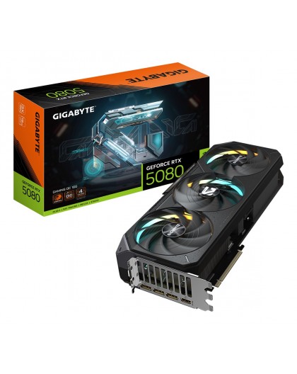 GIGABYTE GeForce RTX 5080 GAMING OC 16G Graphics Card - 16GB GDDR7, 256bit, PCI-E 5.0, 2730MHz Core Clock, 3 x DisplayPort, 1 x 