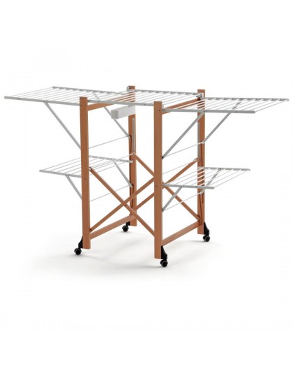 ARREDAMENTI GABBIANO Drying rack on wheels - 175 x 67 cm, Brown