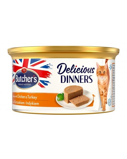 BUTCHER'S Delicious Dinners Chicken with turkey - wet cat food - 85 g