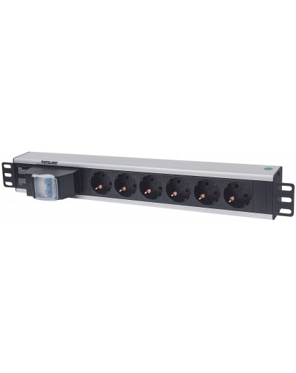 Intellinet 19" 1.5U Rackmount 6-Output Power Distribution Unit (PDU) EU CEE 7/3 Outlets, With Double Air Switch, No Surge Protec
