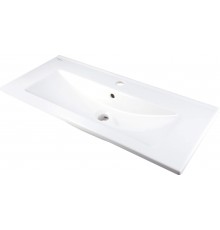 Ceramic basin inset with faucet space