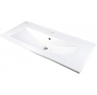 Ceramic basin inset with faucet space