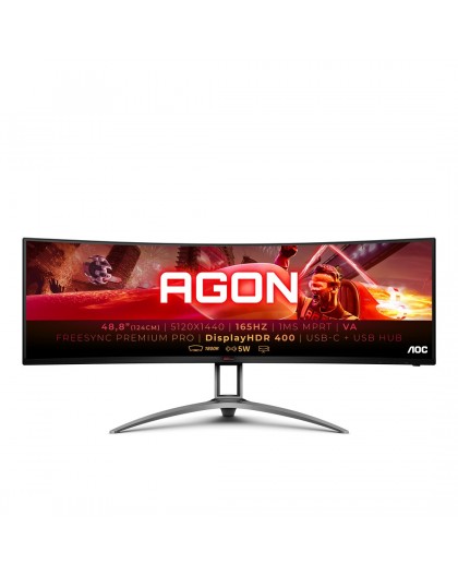 AOC B2 AG493UCX2 computer monitor 124 cm (48.8") 5120 x 1440 pixels Quad HD LED Black