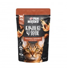 PAN MIĘSKO Pieces in sauce Veal with deer - wet cat food - 85g