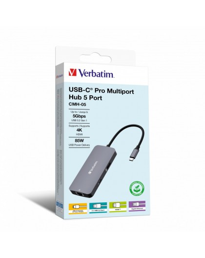 Verbatim CMH-05 USB Type-C 5000 Mbit/s Silver