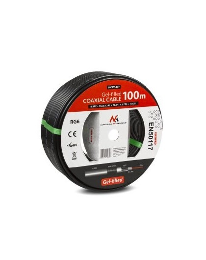 Maclean MCTV-477 coaxial cable 100 m Black