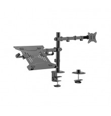 Gembird MA-DA-03 Adjustable desk mount with monitor arm and notebook tray (rotate, tilt, swivel), 17”-32”, up to 9 kg