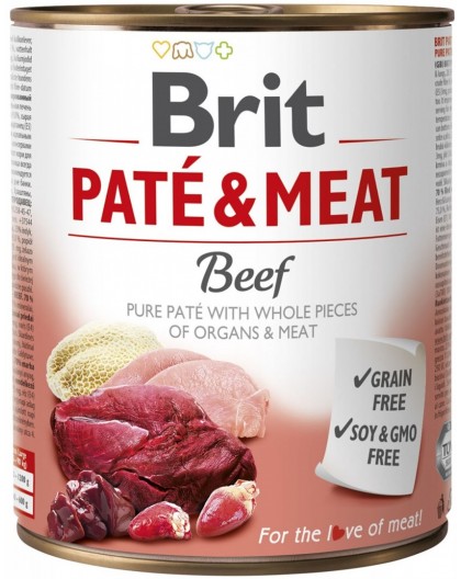 BRIT Paté & Meat with Beef - wet dog food - 800g