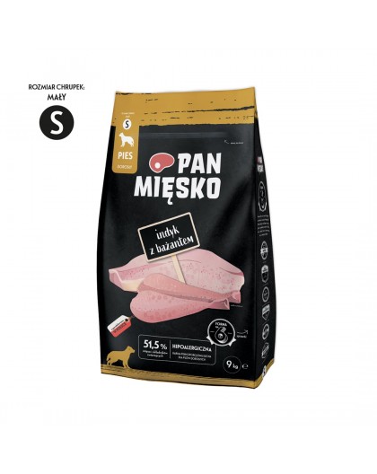 PAN MIĘSKO Turkey with Pheasant S - Dry Dog Food - 9 kg