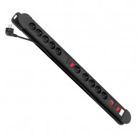 Maclean power strip, 10 outlet extension cord, 2 switches, protection and overload indication, 3680W, MCE10